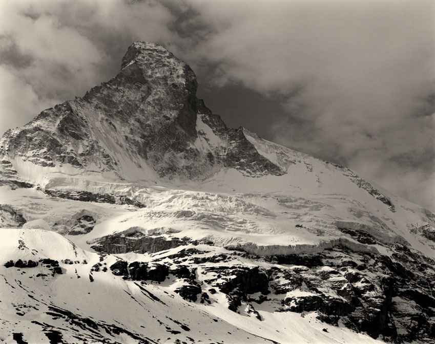 North face of the Matterhorn, black and white documentary study